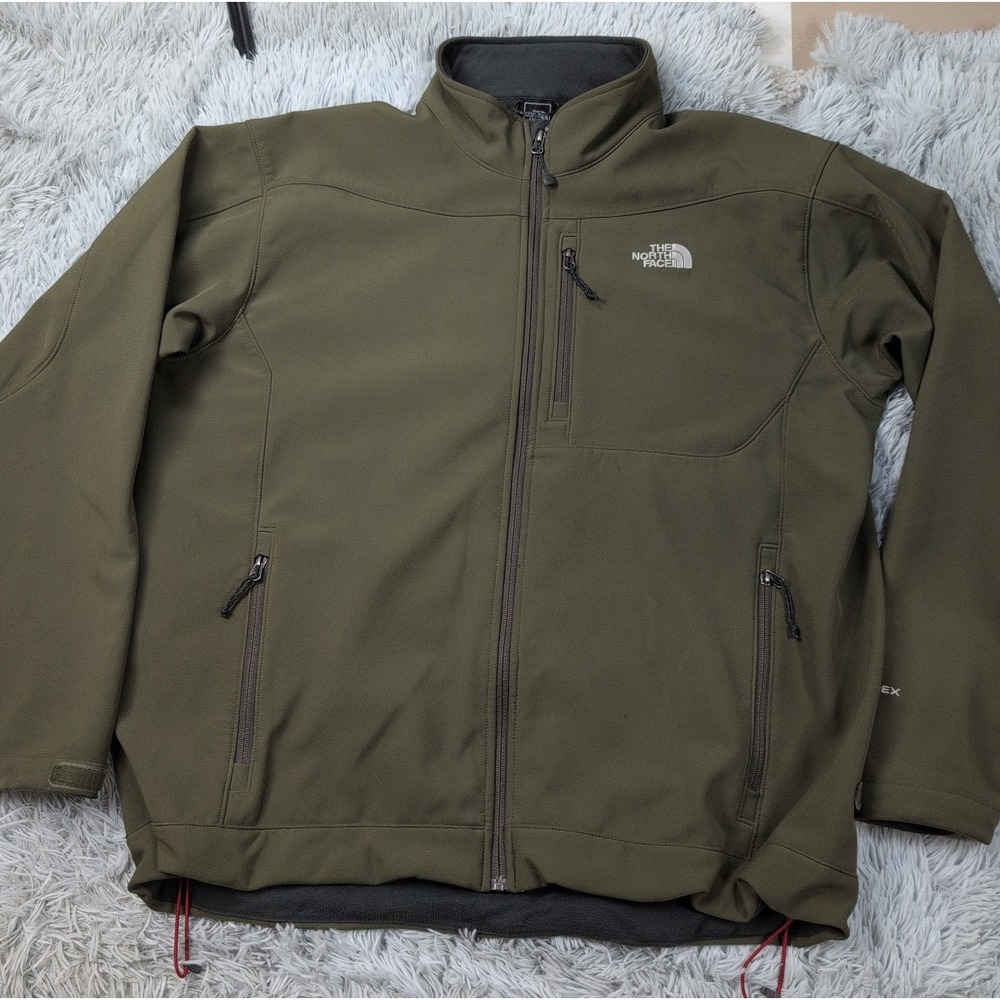 The North Face TNF Apex Jacket Mens XXL Olive Green Softshell Full Zip